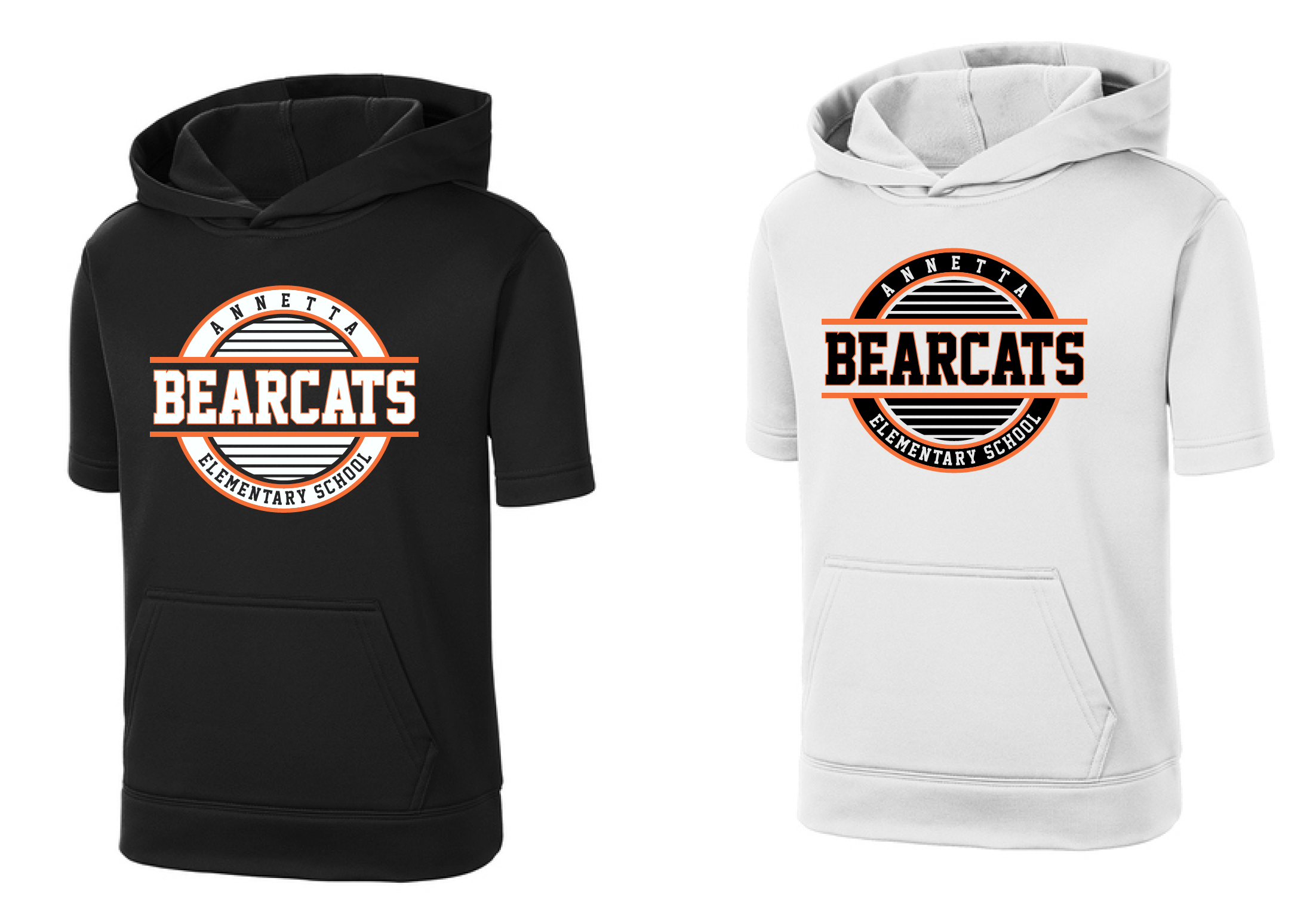 Annetta Bearcat Circle Logo Short Sleeve Moisture Management Hoodie