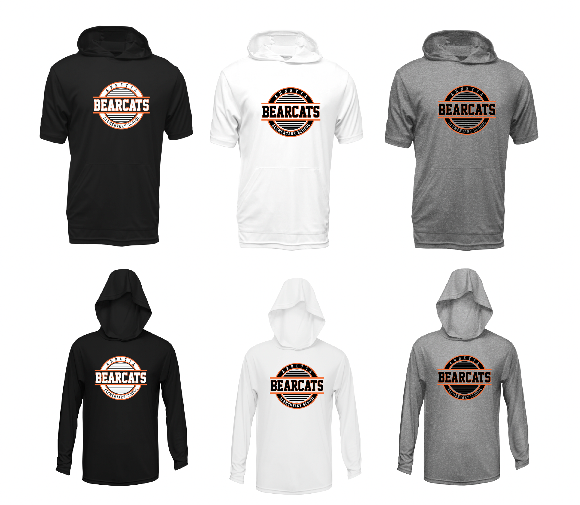 Annetta Bearcat Circle Logo Moisture Management Hooded Tees