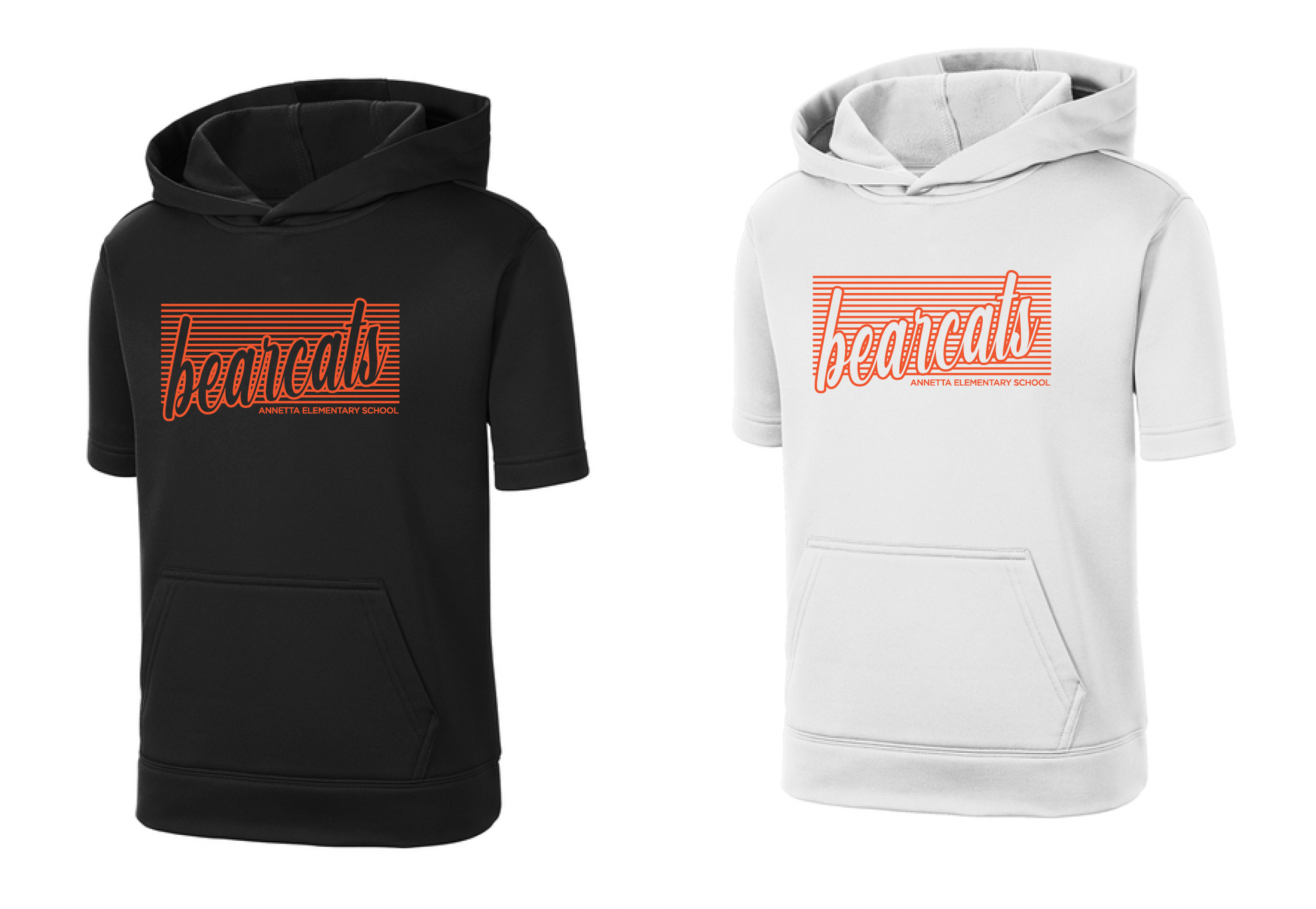 Annetta Bearcat Line Logo Short Sleeve Moisture Management Hoodie