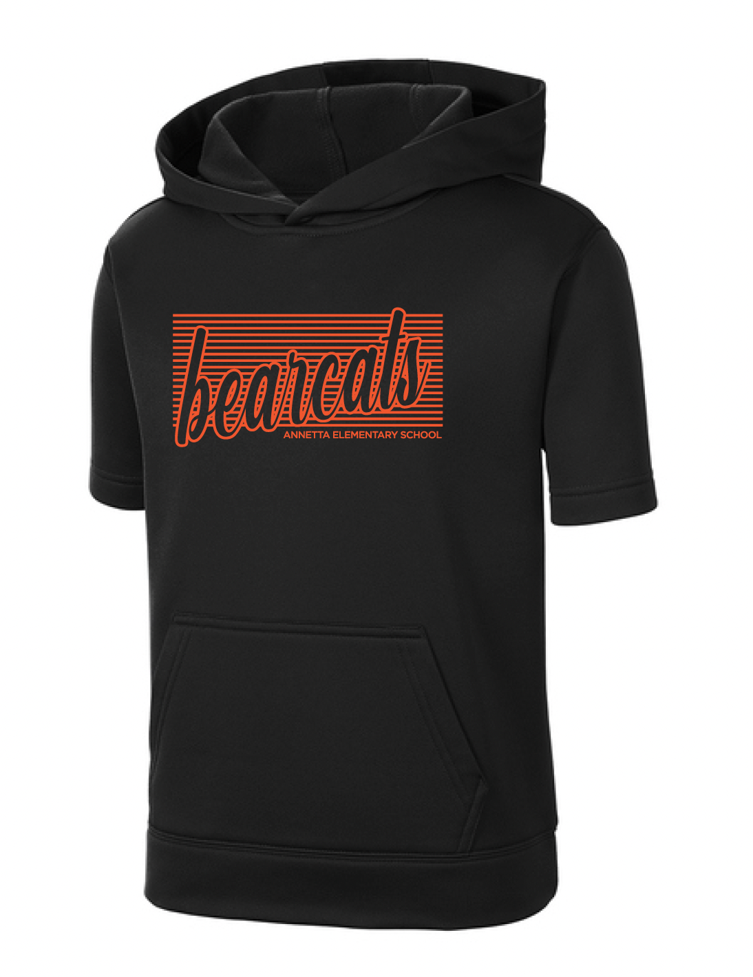 Annetta Bearcat Line Logo Short Sleeve Moisture Management Hoodie