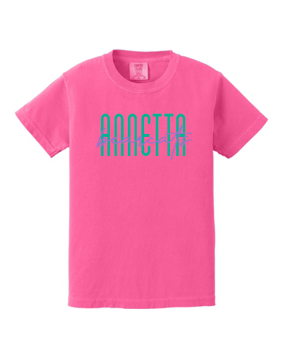 Annetta Bearcat Cursive Logo Comfort Color Tee