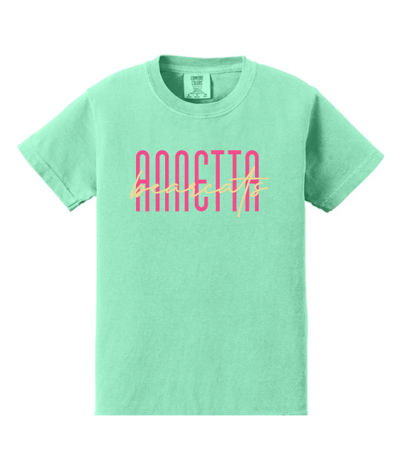 Annetta Bearcat Cursive Logo Comfort Color Tee