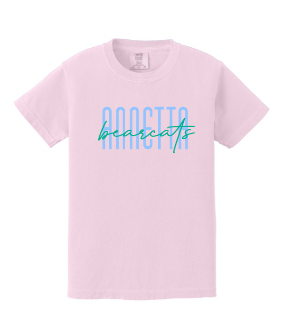Annetta Bearcat Cursive Logo Comfort Color Tee