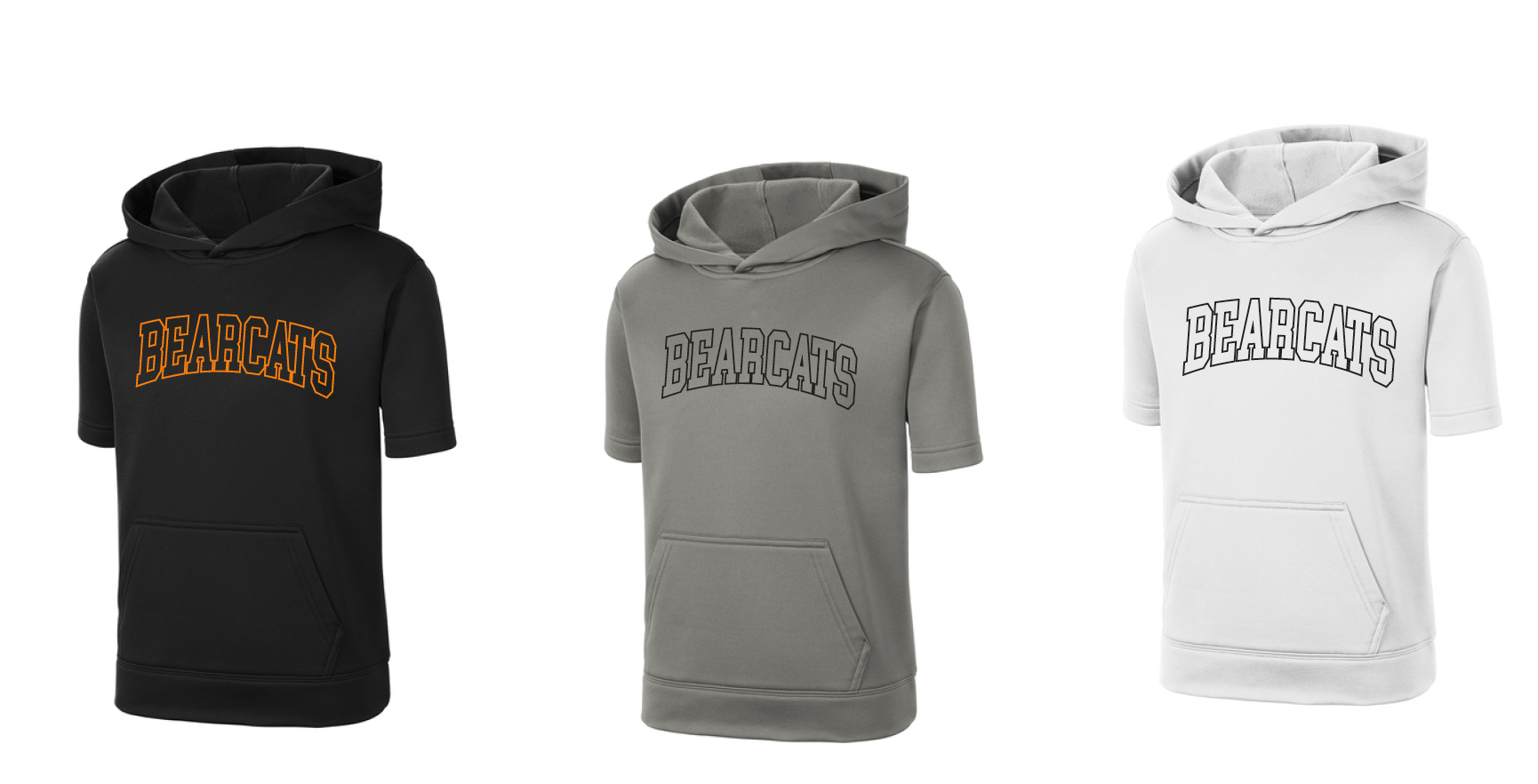 Coder Block Logo Moisture Management Short Sleeve Hoodie - optional logo (Coder/Bearcat)