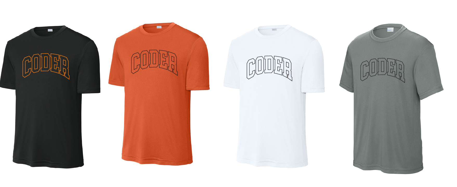 Coder Block Logo Moisture Management Short Sleeve Tee - optional logo (Coder/Bearcat)