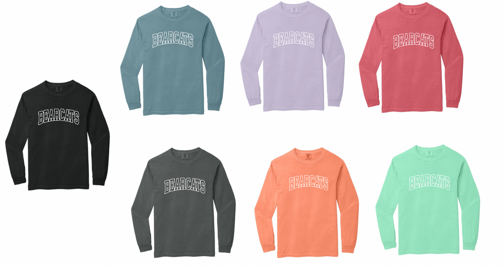Coder Block Logo Long Sleeve Comfort Color Tee - optional Logo (Coder/Bearcat)