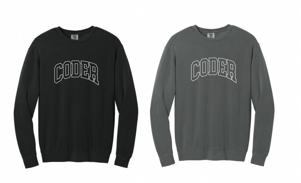 Coder Block Logo Crewneck Sweatshirt - optional logo (Coder/Bearcat)