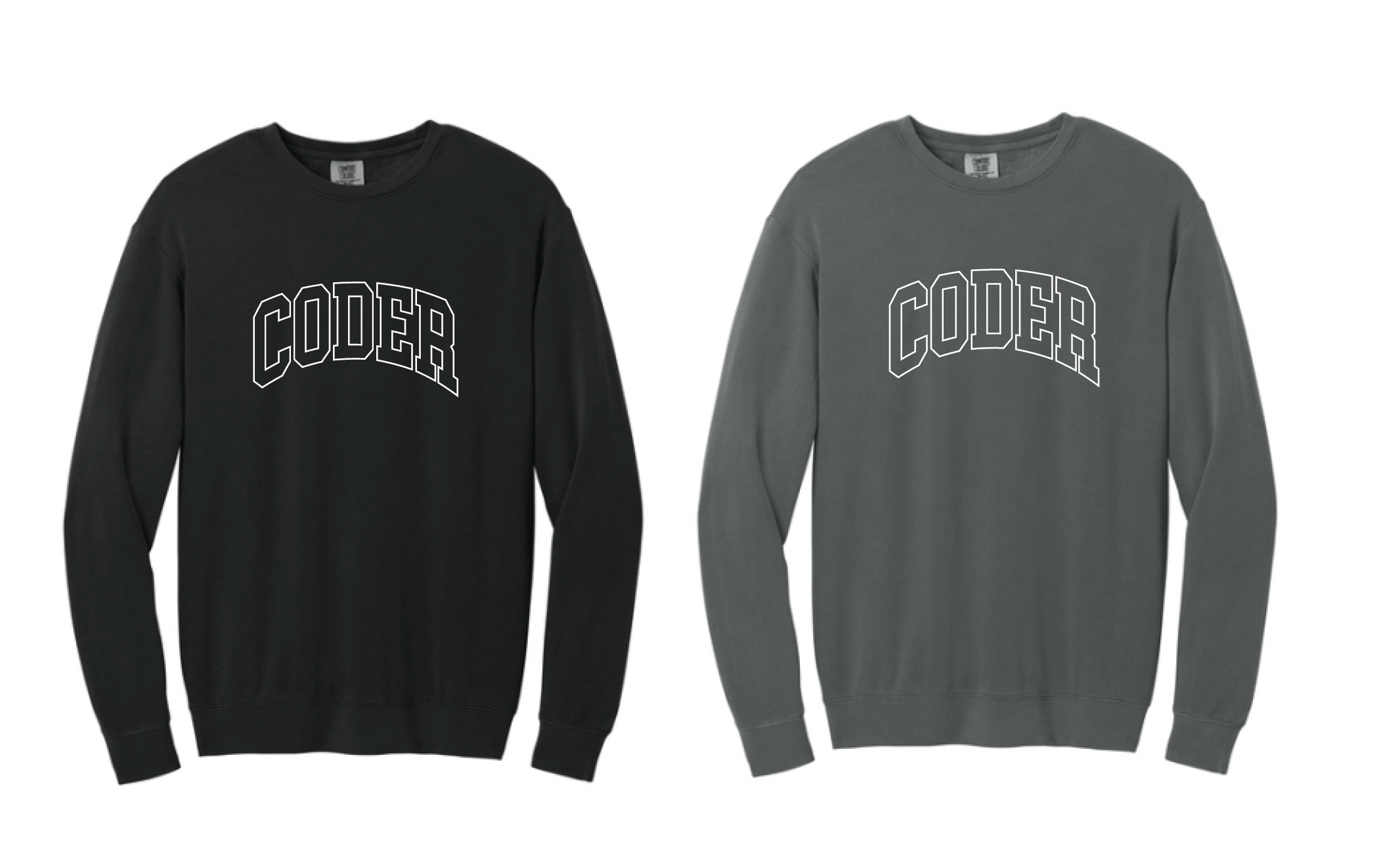 Coder Block Logo Crewneck Sweatshirt - optional logo (Coder/Bearcat)