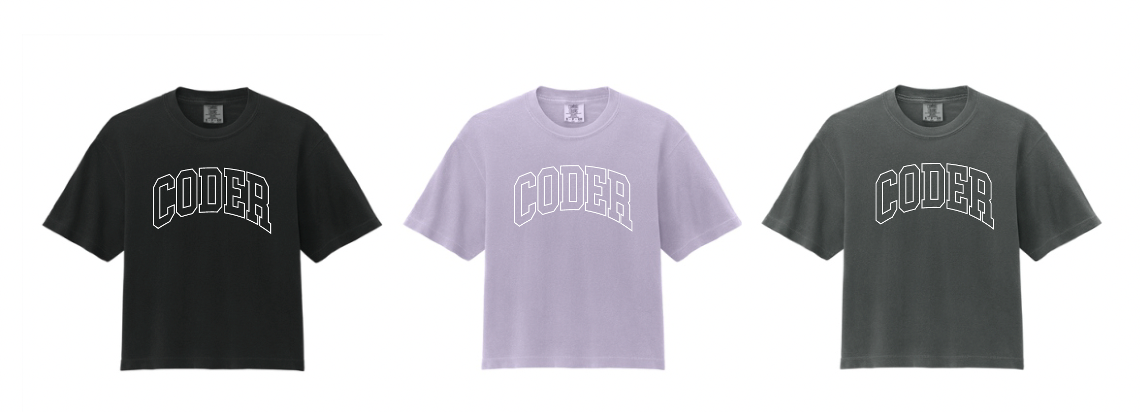 Coder Block Logo Ladies Boxy Tee - optional logo (Coder/Bearcat)