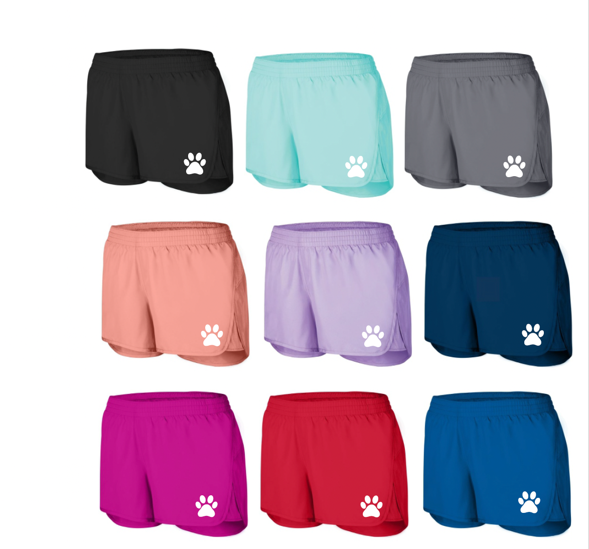 Coder Girls/Ladies Wayfarer Shorts w/Embroidered Paw Print