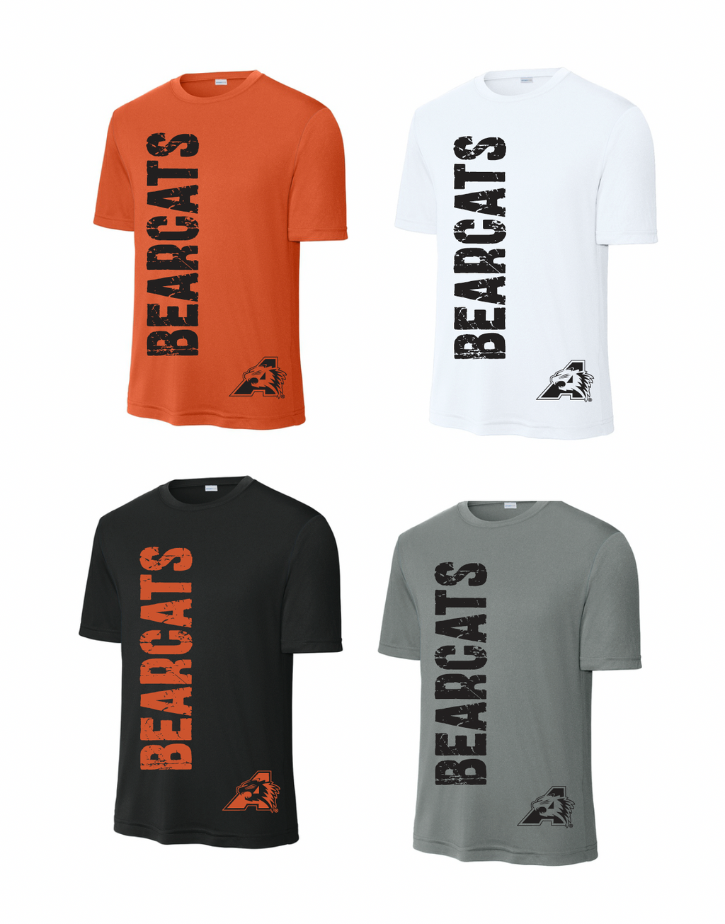 Stuard Distressed Logo Moisture Management Short Sleeve Tee - optional logo (Stuard/Bearcat)