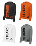 Stuard Distressed Logo Moisture Management Long Sleeve Tee - optional logo (Stuard/Bearcat)