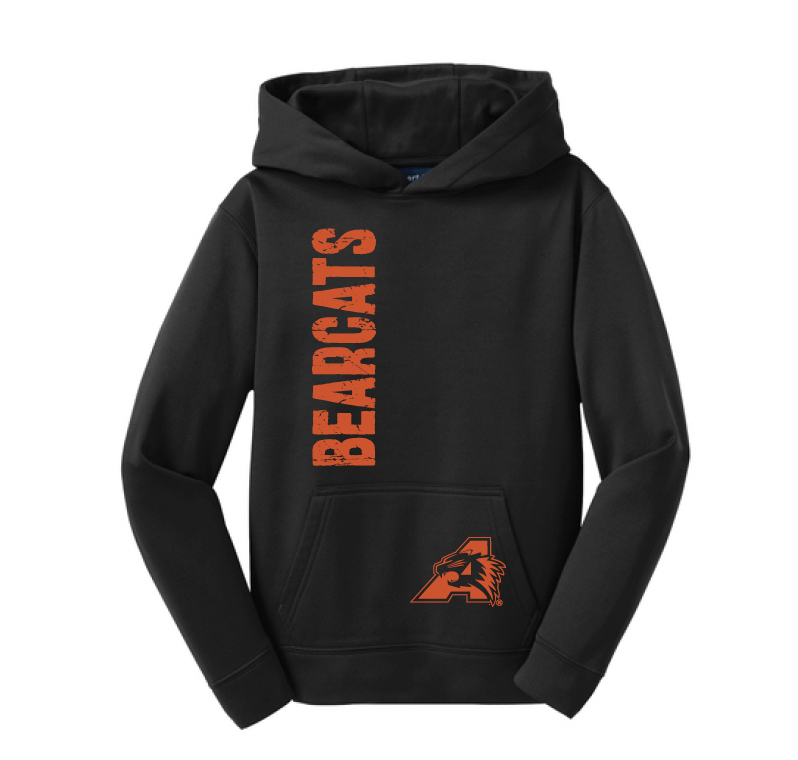 Stuard Distressed Logo Moisture Management Hoodie - optional logo (Stuard/Bearcat)