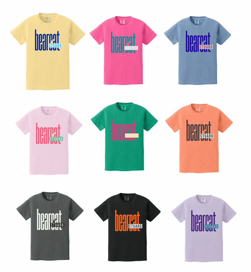 Stuard Lowercase Logo Comfort Color Tee - optional logo (Stuard/Aledo)