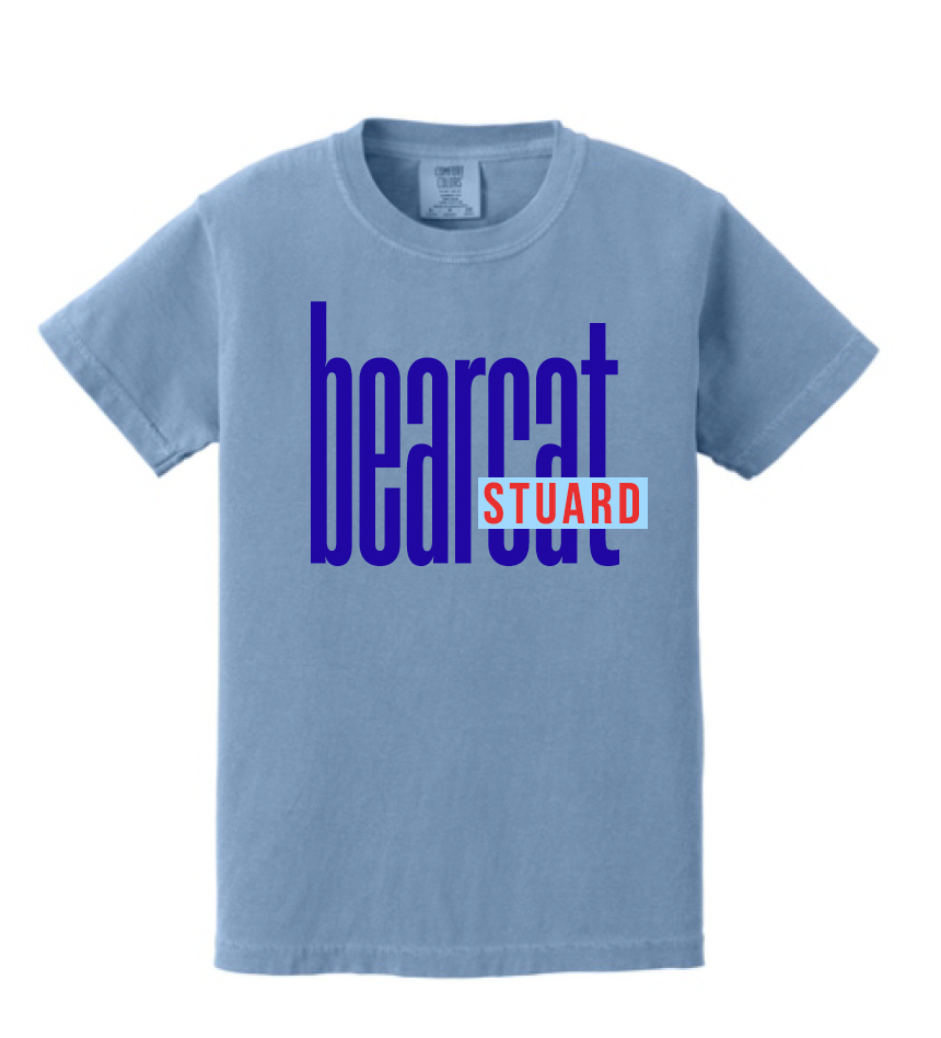 Stuard Lowercase Logo Comfort Color Tee - optional logo (Stuard/Aledo)