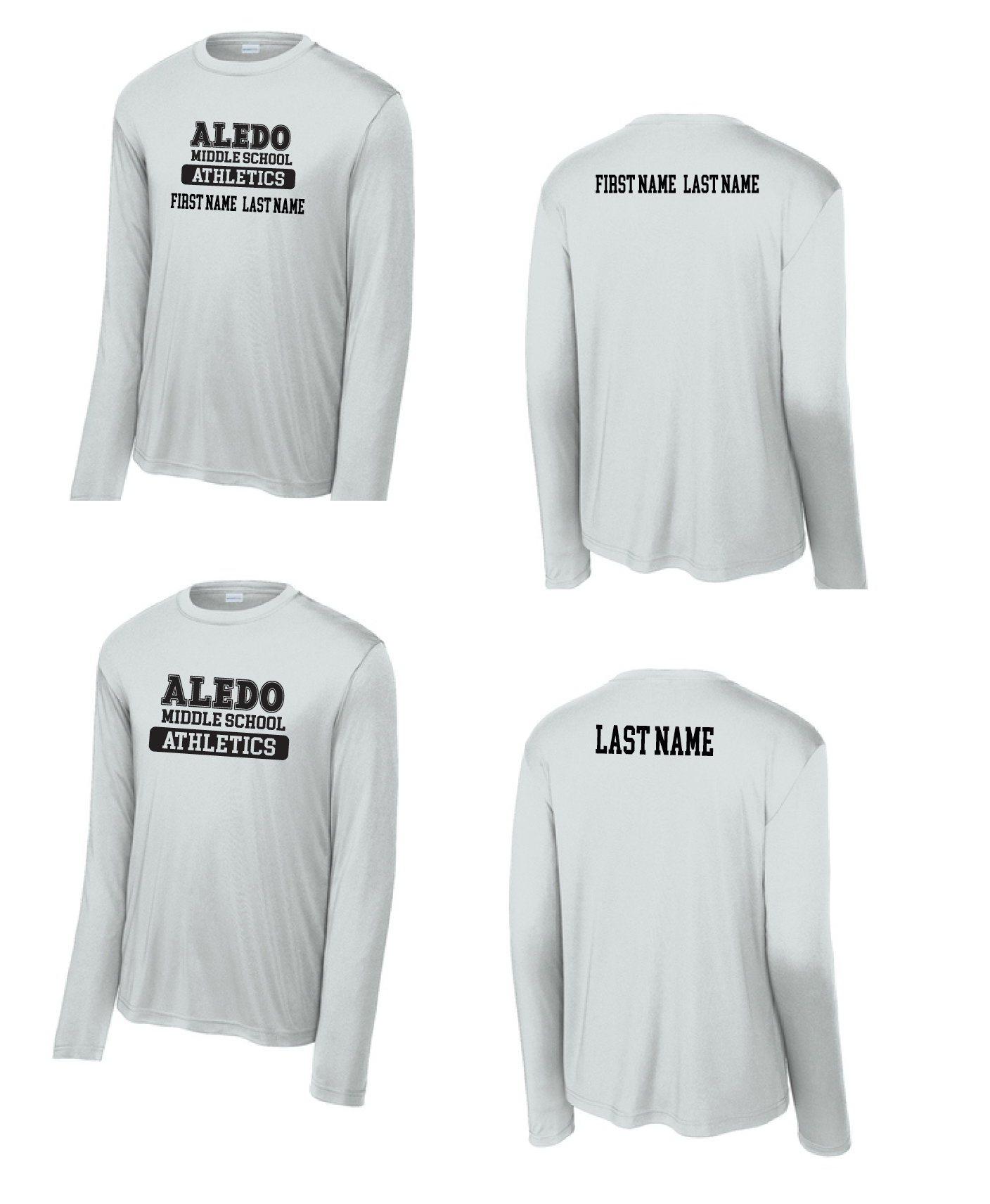 Aledo MS Athletic Long Sleeve Moisture Management Tee