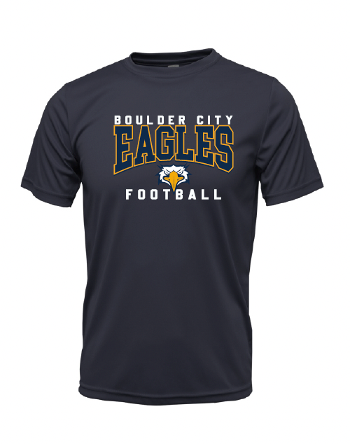 BCHS Football Moisture Management Tee with Eagles Logo