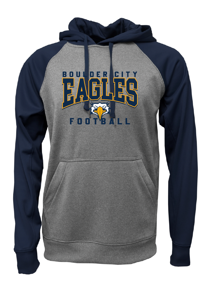 BCHS Football Colorblock Hoodie with Eagles Logo