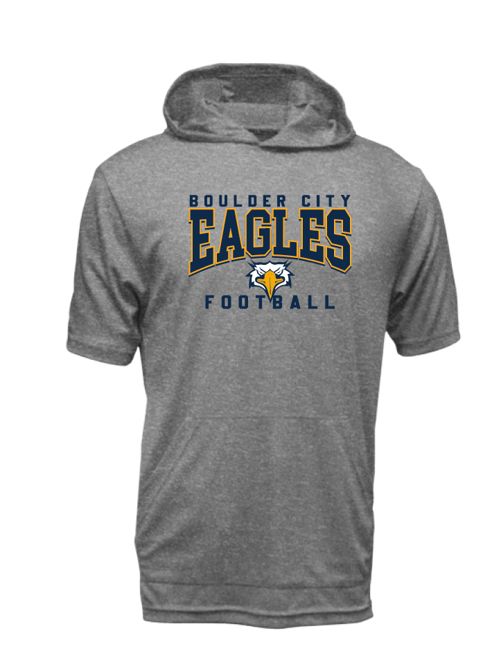 BCHS Football SS Hooded Tee with Eagles Logo
