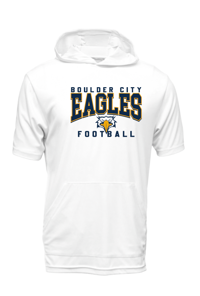 BCHS Football SS Hooded Tee with Eagles Logo