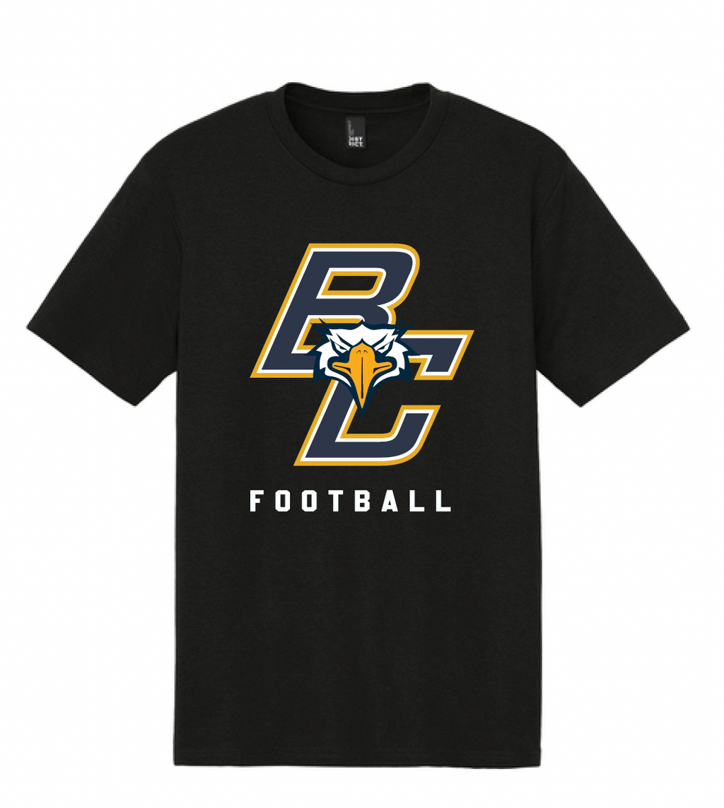 BCHS Football Cotton Tee with BC Logo
