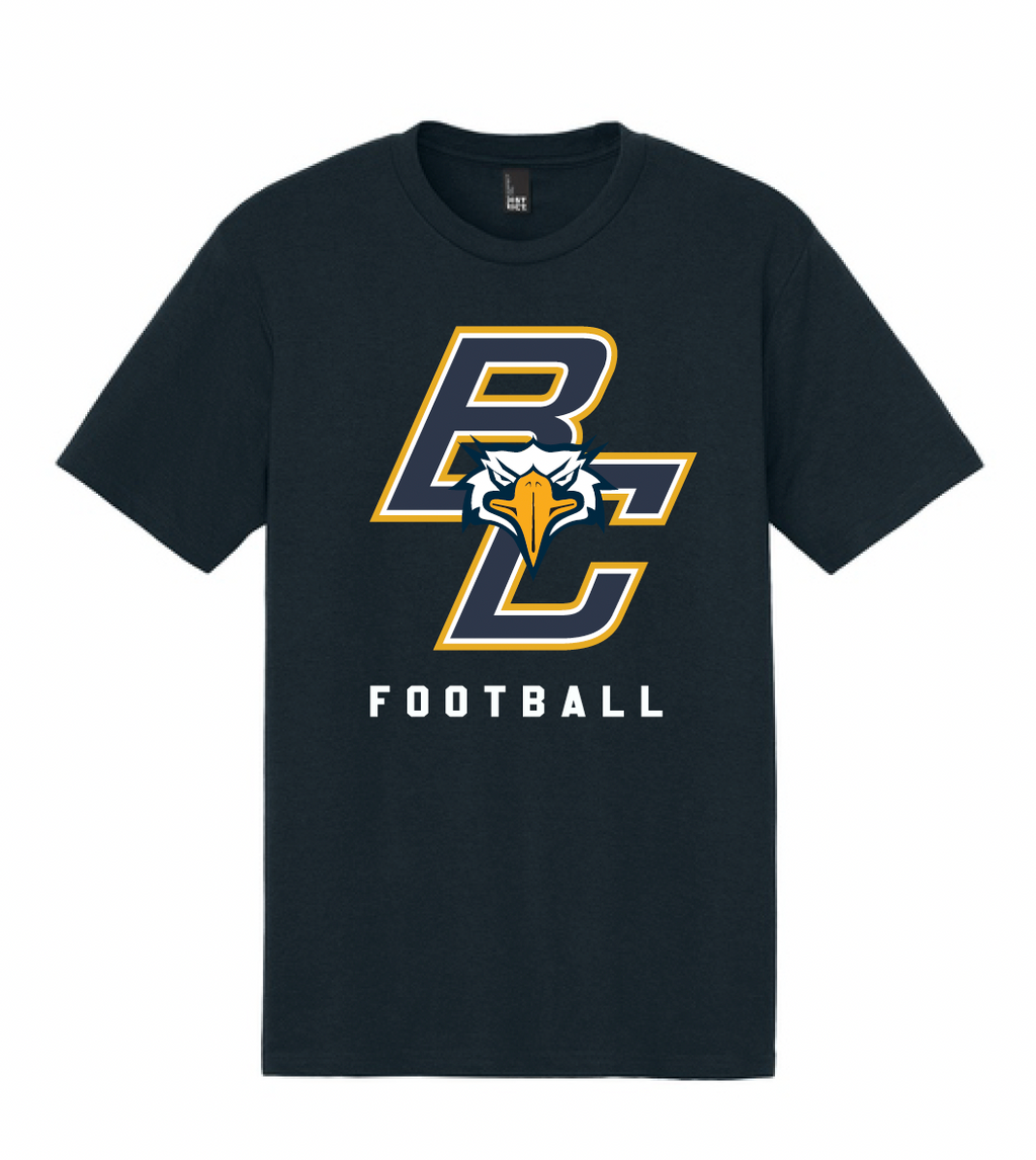 BCHS Football Cotton Tee with BC Logo