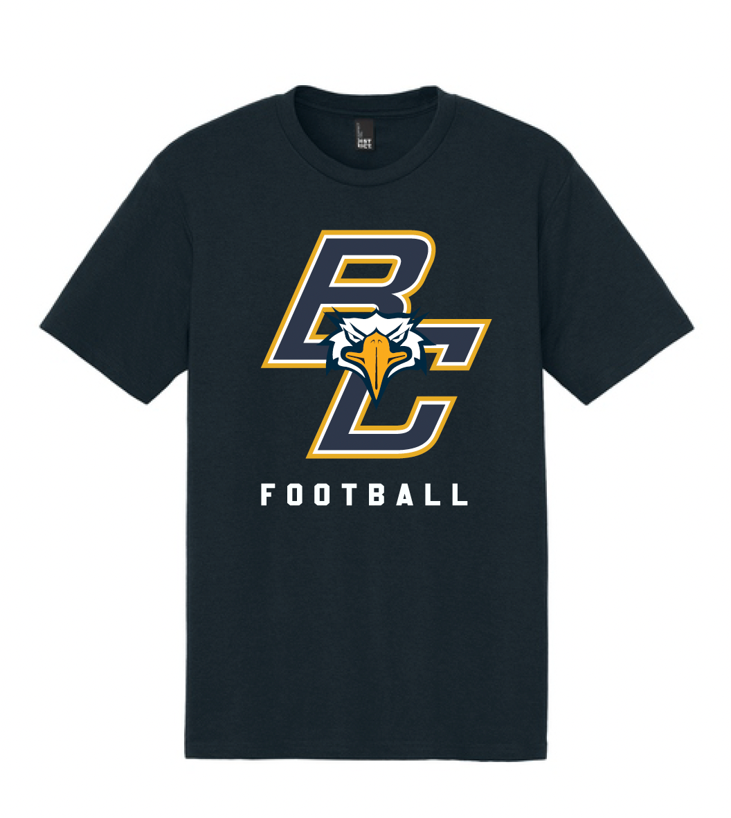 BCHS Football Cotton Tee with BC Logo