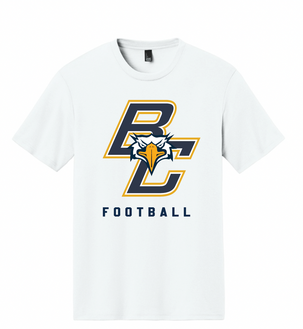 BCHS Football Cotton Tee with BC Logo