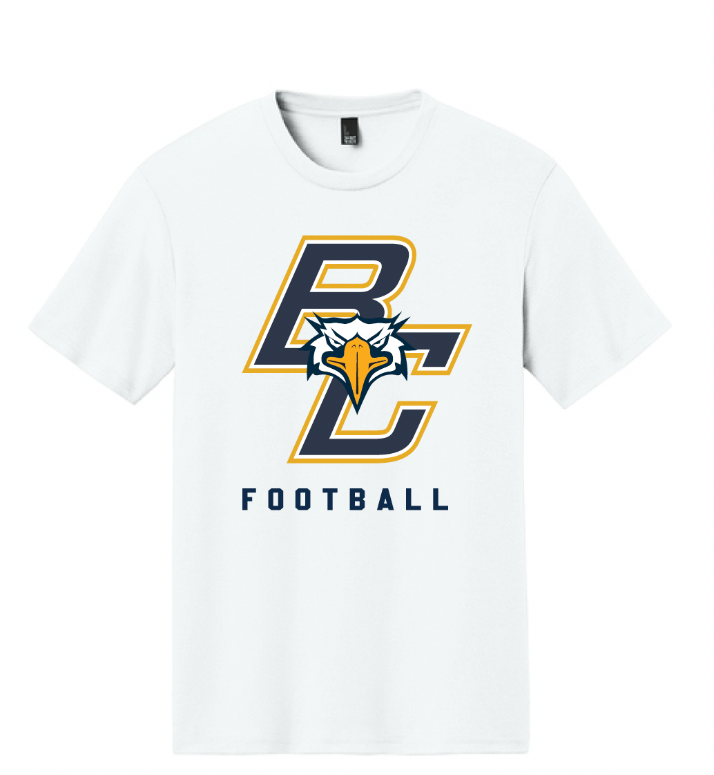 BCHS Football Cotton Tee with BC Logo