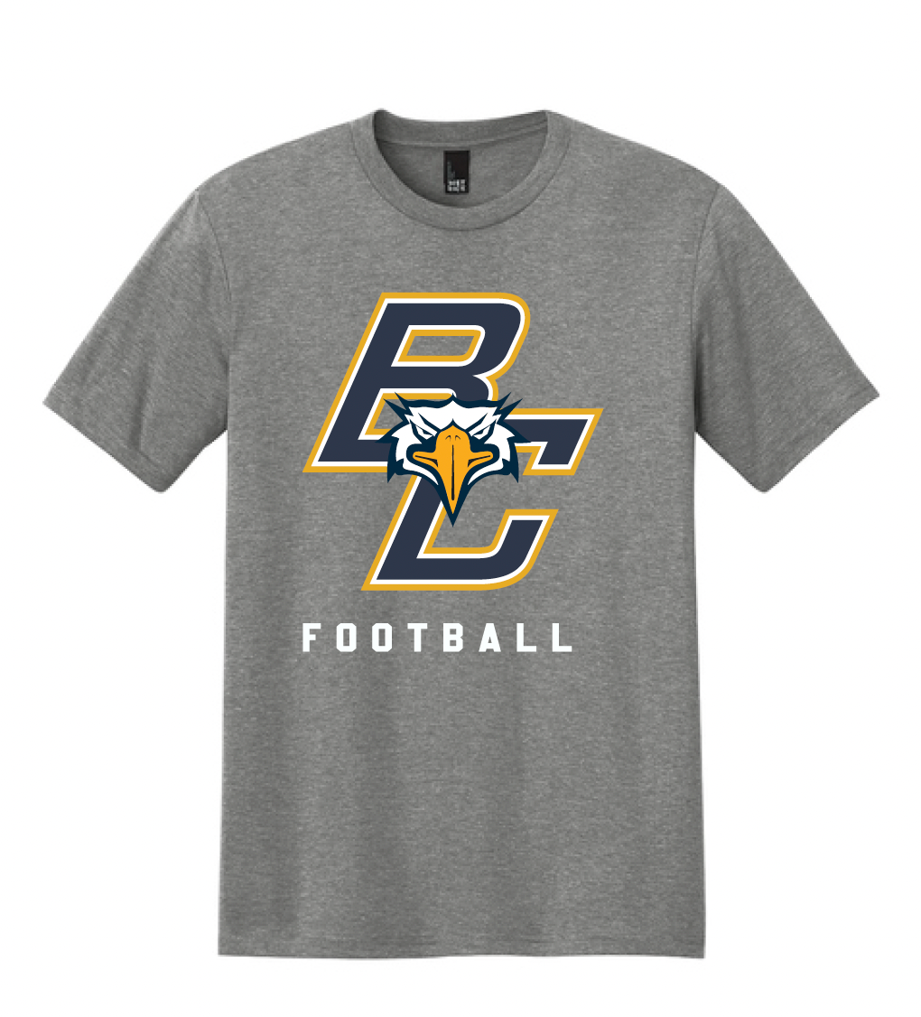 BCHS Football Cotton Tee with BC Logo