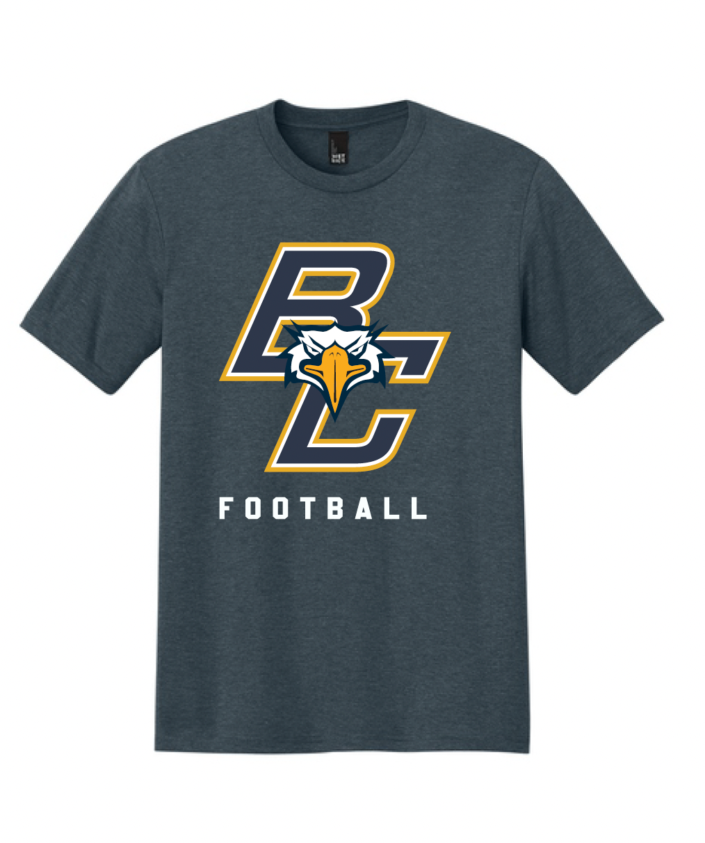 BCHS Football Cotton Tee with BC Logo