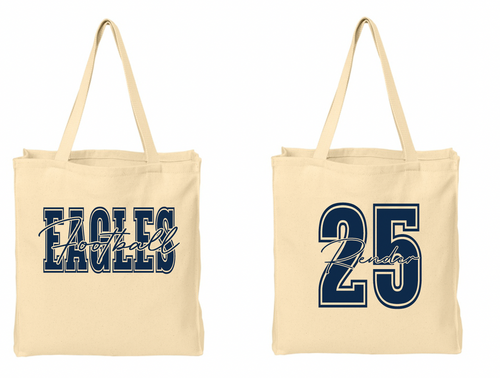 BCHS Football Canvas Tote with Personalization