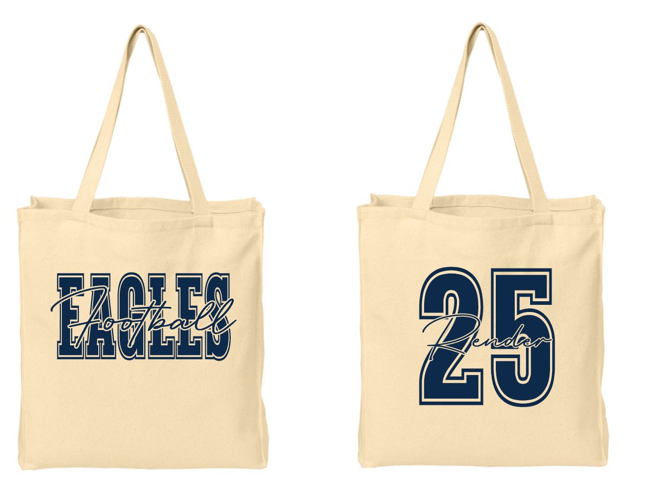 BCHS Football Canvas Tote with Personalization