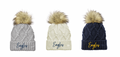BCHS Football Pom Faux Fur Eagles Cursive Beanie