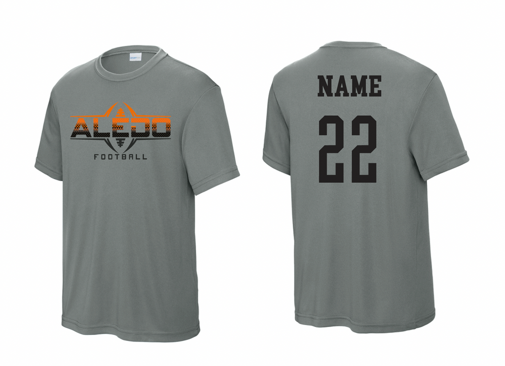 Aledo 5u Flag Football Moisture Management Tee WiTH Name/Number