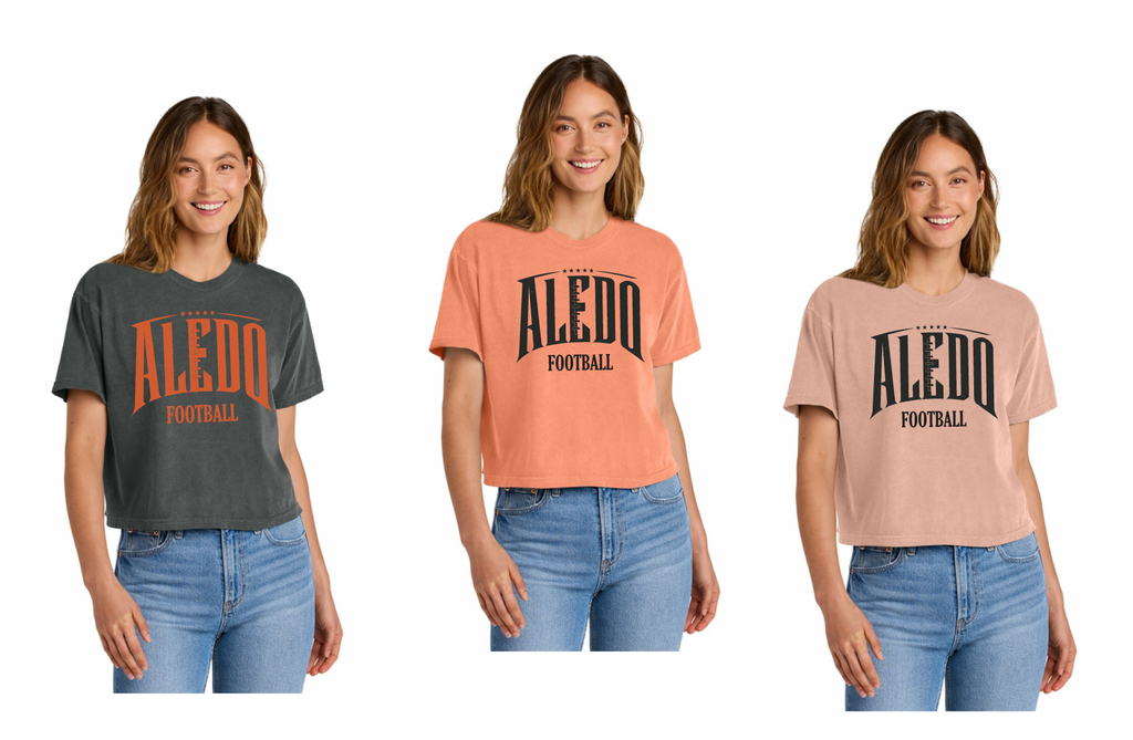 Aledo Football Seams Logo Comfort Colors Ladies Boxy Tee