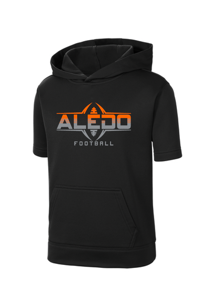 Aledo Football Moisture Management Short Sleeve Hooded Fleece
