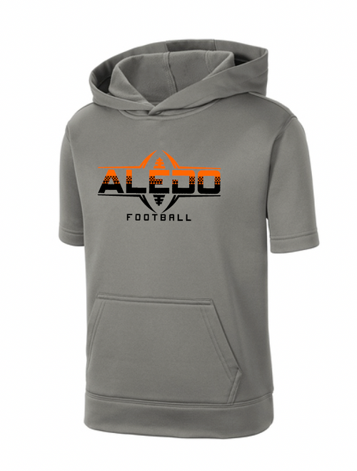 Aledo Football Moisture Management Short Sleeve Hooded Fleece