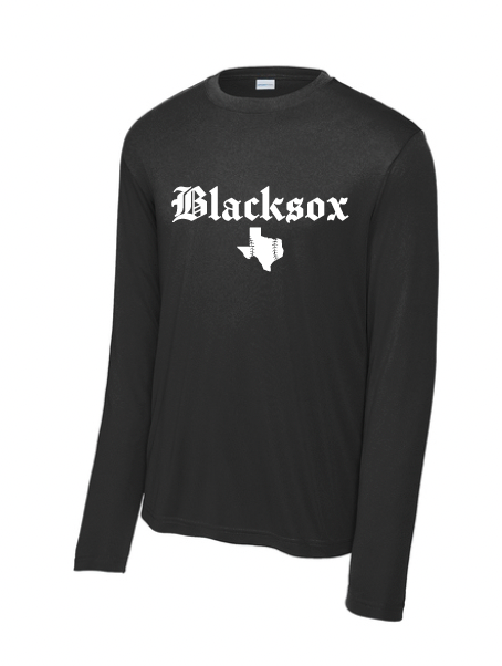 Texas Blacksox Moisture Management Long Sleeve Tee - State Logo