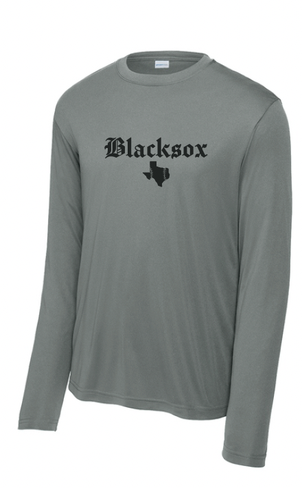 Texas Blacksox Moisture Management Long Sleeve Tee - State Logo