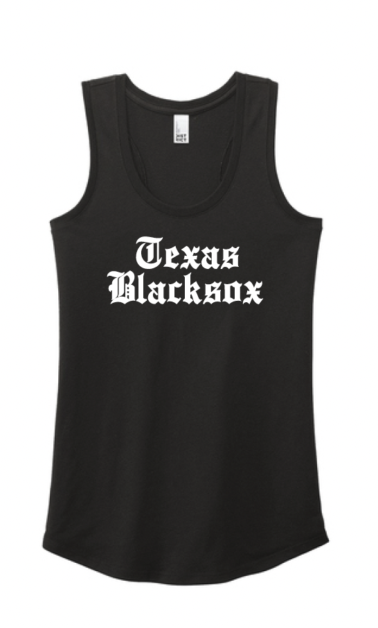 Texas Blacksox Racerback Tank with Old English Logo