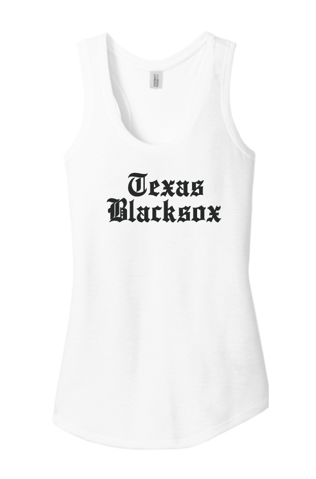 Texas Blacksox Racerback Tank with Old English Logo
