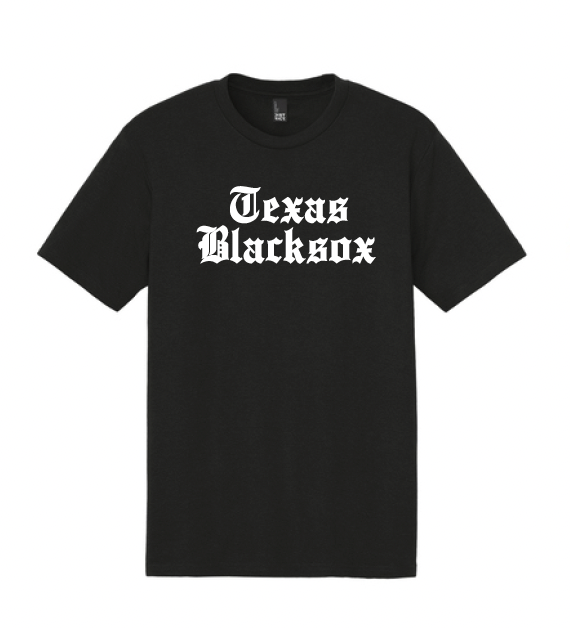Texas Blacksox Soft Cotton T-Shirt (Unisex, Ladies, and Youth) - Old English Logo