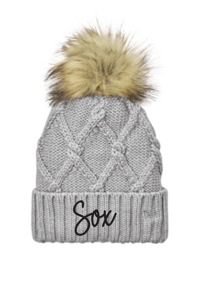 Texas Blacksox Pom Faux Fur Beanie