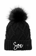 Texas Blacksox Pom Faux Fur Beanie