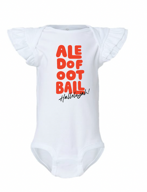 Aledo Football Hallelujah! Logo Flutter Sleeve Onesie