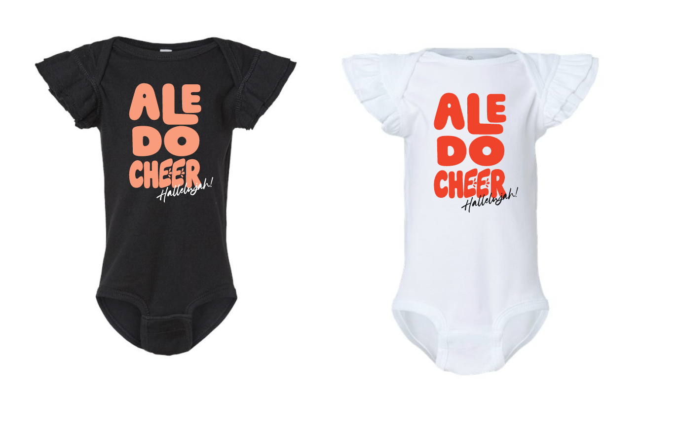 Aledo Cheer Hallelujah! Logo Flutter Sleeve Onesie (Copy)
