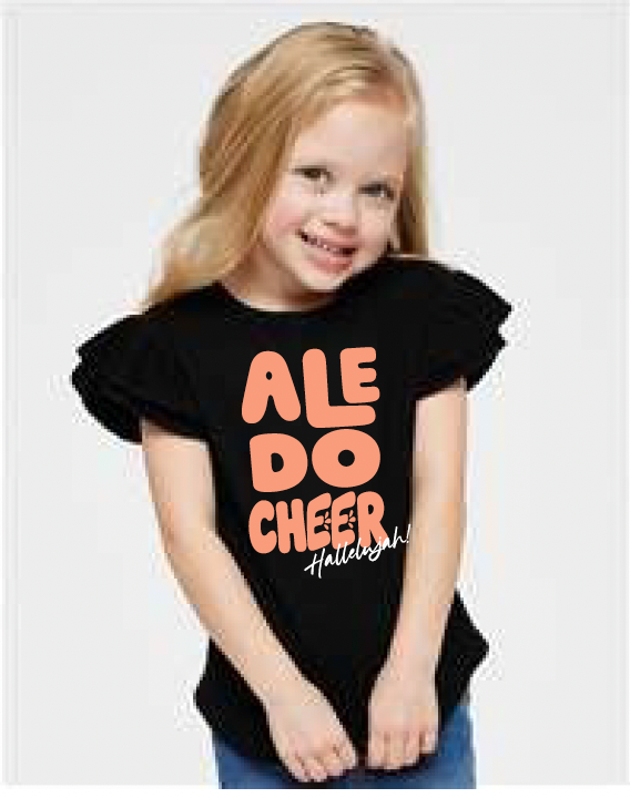 Aledo Cheer Hallelujah! Logo Toddler Flutter Sleeve Tee