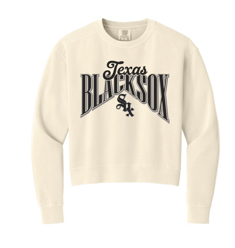 Texas Blacksox Comfort Colors Womens Mid Length Crewneck Sweatshirt - Diamond Logo