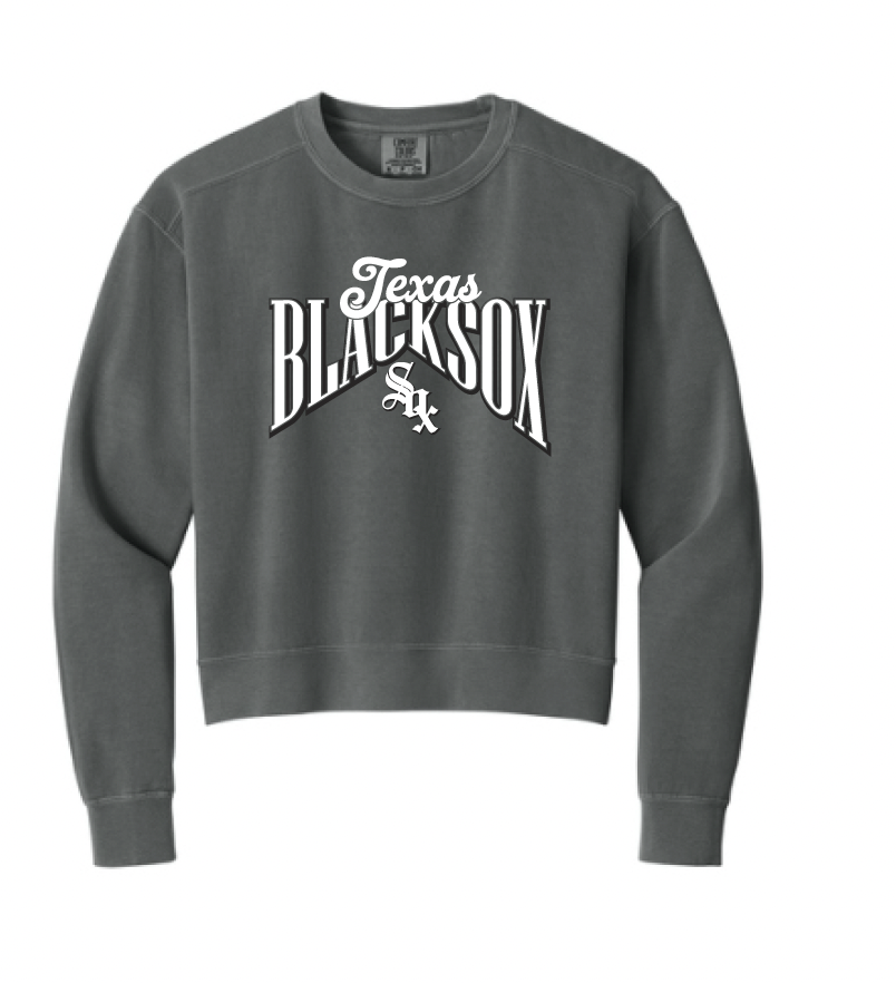 Texas Blacksox Comfort Colors Womens Mid Length Crewneck Sweatshirt - Diamond Logo